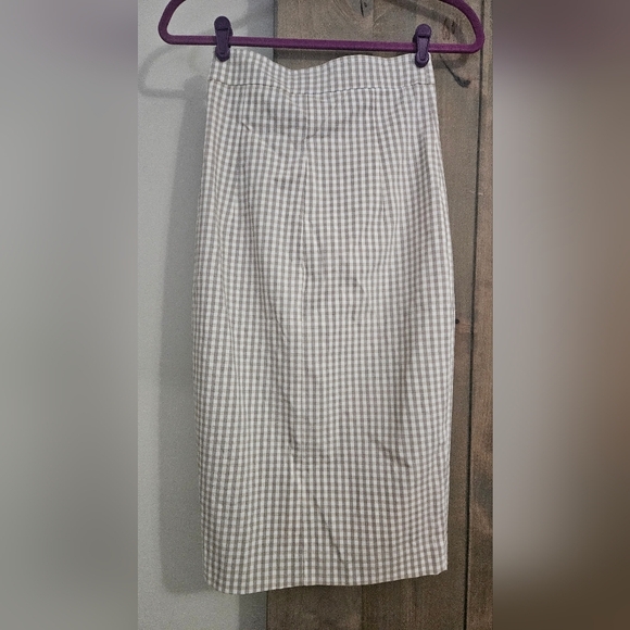 AVENUE MONTAIGNE Checkered Pull On Stretch Midi Skirt. Size 0 NWT - Picture 10 of 12